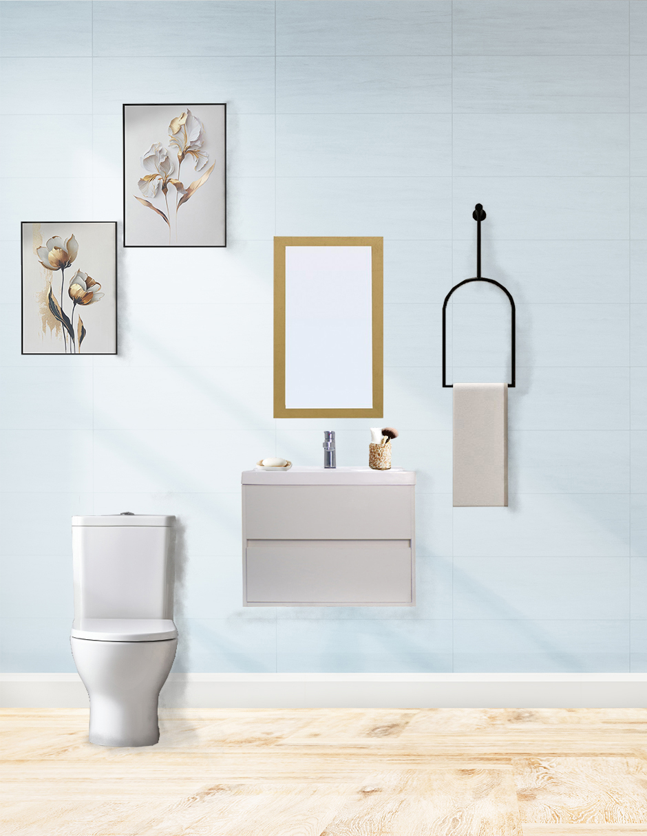 Gabinete Para Baño SION Con Lavamanos Y Espejo Decorativo 