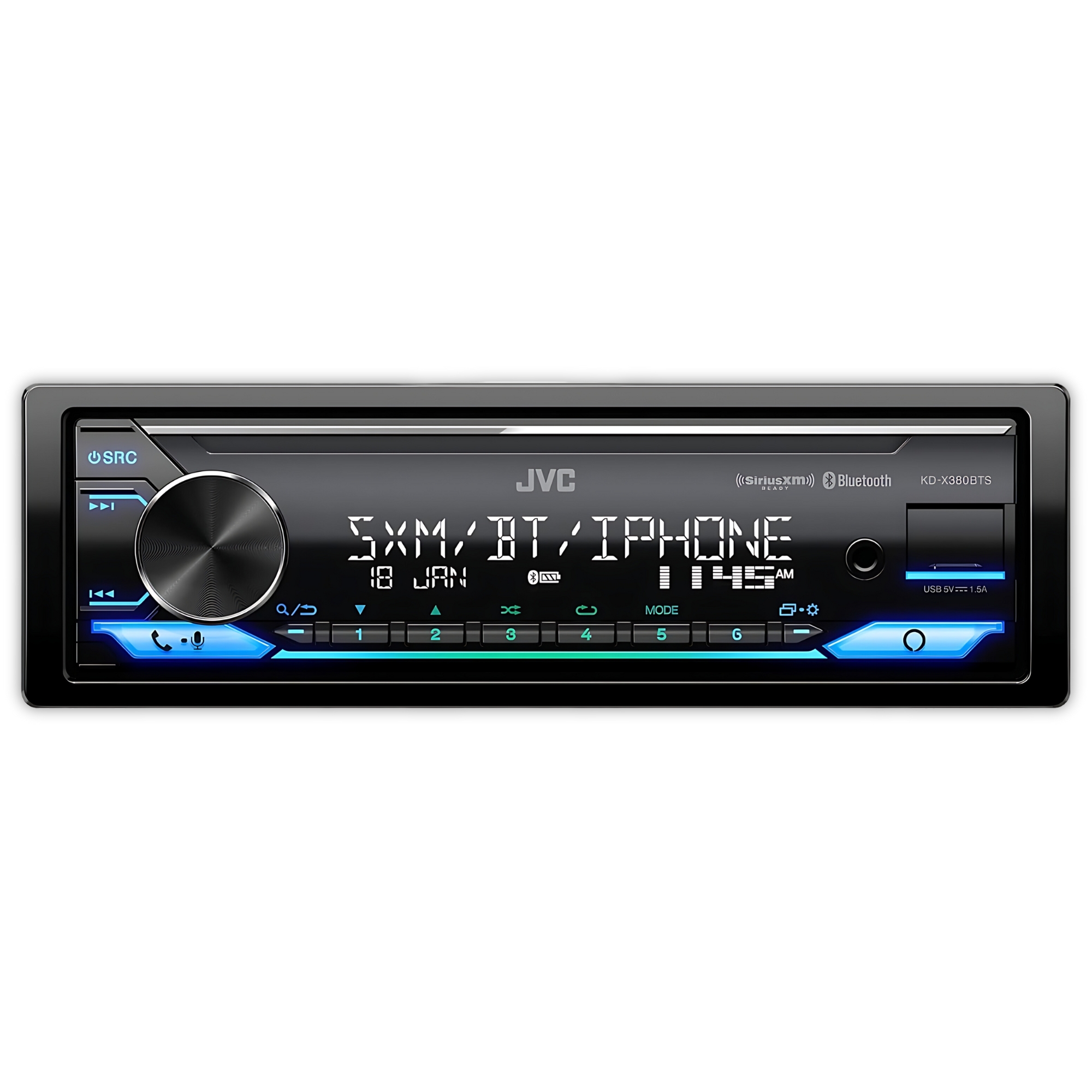 Autoestereo JVC KD-X380BTS Alexa USB y Bluetooth