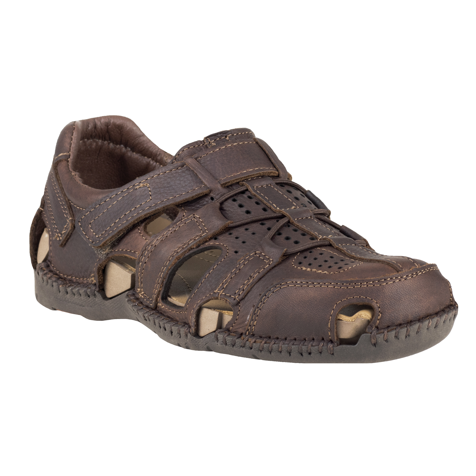 Huarache Hombre Sandalia Lobo Solo 6597 Brown Abierto Cocido