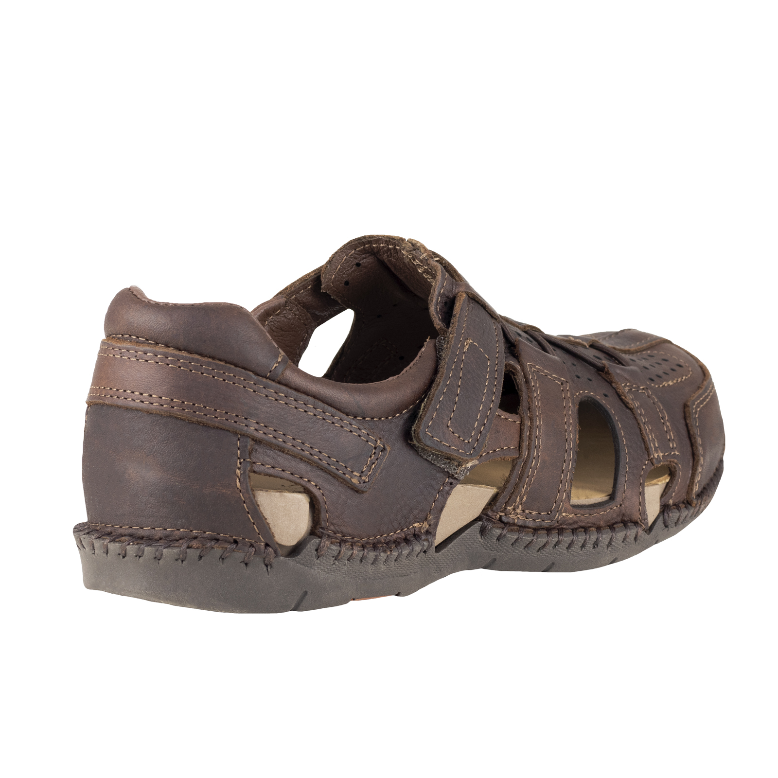 Huarache Hombre Sandalia Lobo Solo 6597 Brown Abierto Cocido