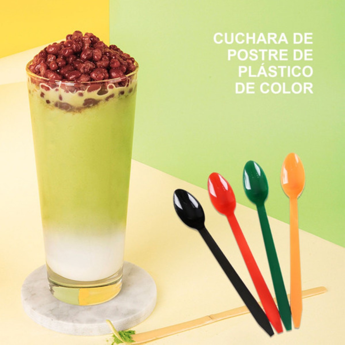 Cucharas Plástico Cucharas Desechables Para Refrescos 200 pzs colores