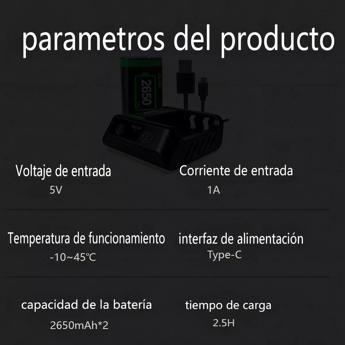 Batería Recargable Para Mando Xbox One/s/x/elite, 2x2650mah