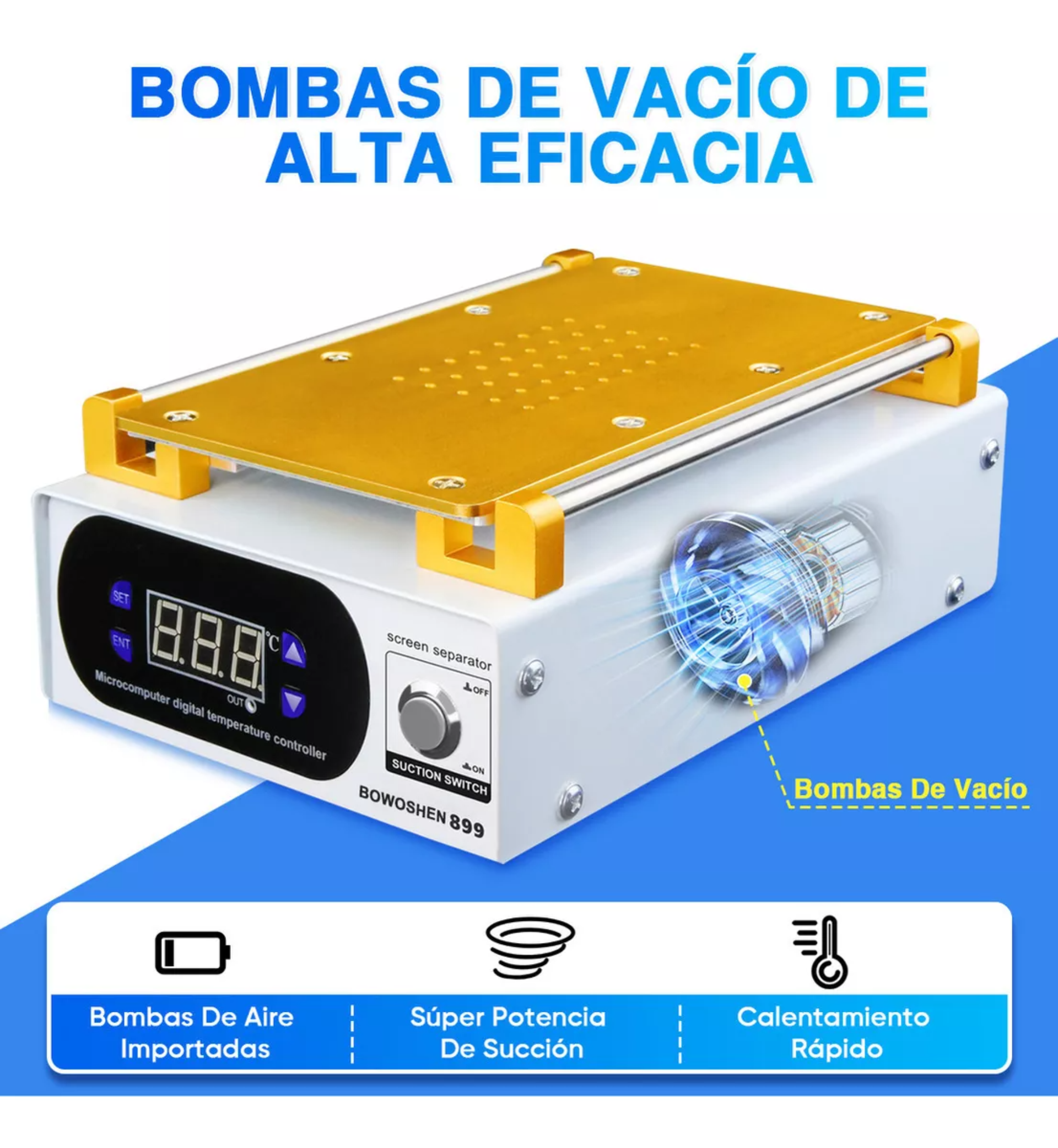 Separador De Pantalla Lcd De Teléfono Móvil Succión De Vacío Bowoshen Separadoras de Displays De 7 Pulgadas