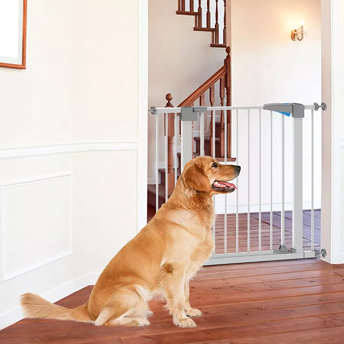 Puerta Seguridad Interior Expandible Reja Para Bebe Mascota Color Blanco