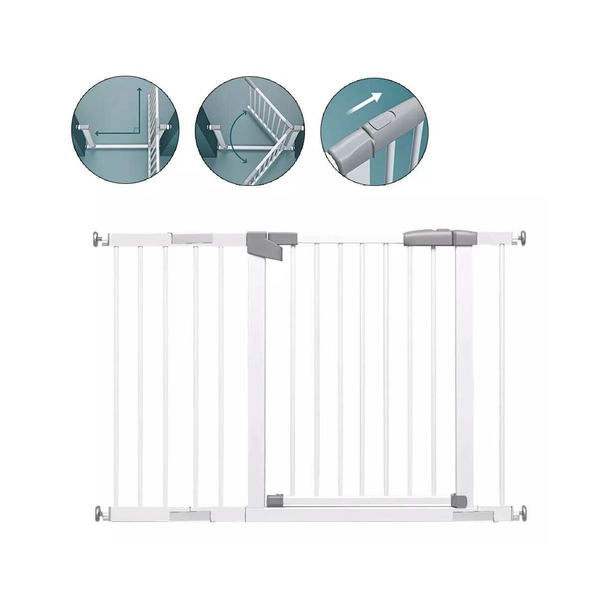 Puerta Seguridad Interior Expandible Reja Para Bebe Mascota Color Blanco