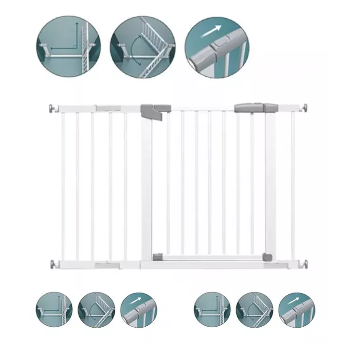 Puerta Seguridad Interior Expandible Reja Para Bebe Mascota Color Blanco