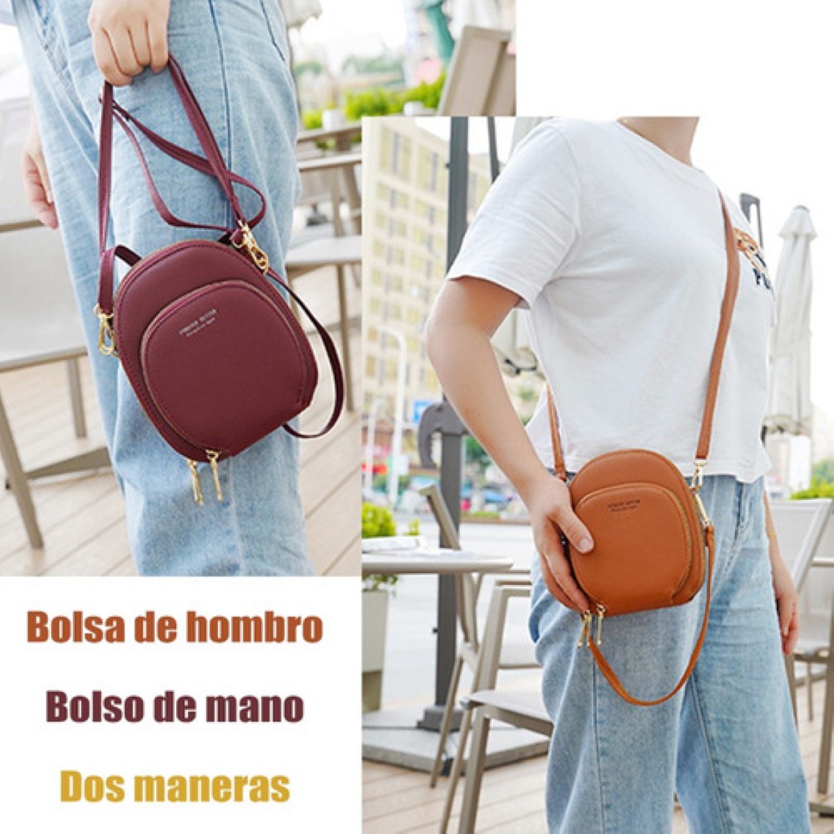 Bolsa De Hombro Redonda Para Mujer Bolso De Mujer Rosa
