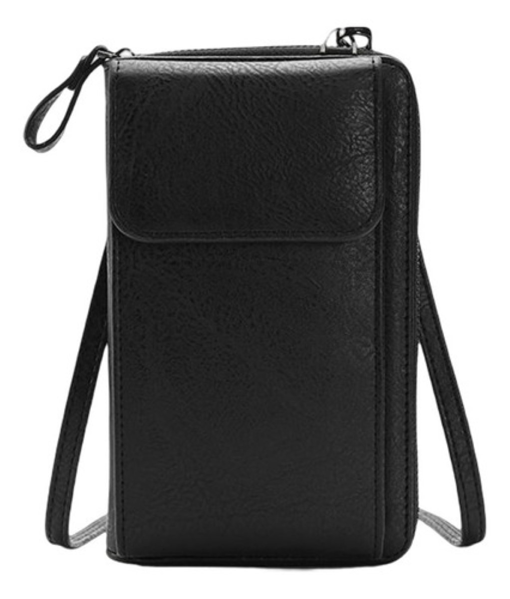 Bolso Bandolera Mujer Para Celular Cartera Crossbody Cuero Negro