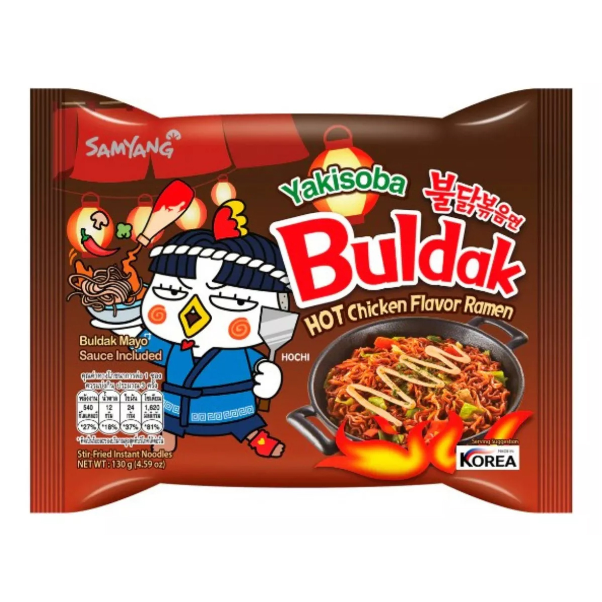 Buldak sopa instantanea ramen coreano sabor yakisoba picante 130gr
