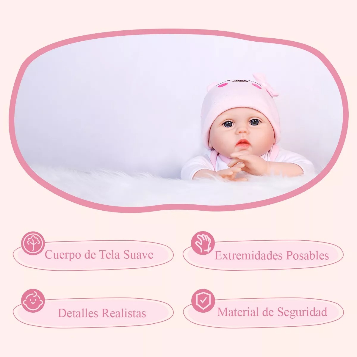 Muñeca Bebé Reborn De Silicona Y Algodón Niña 55cm Doll