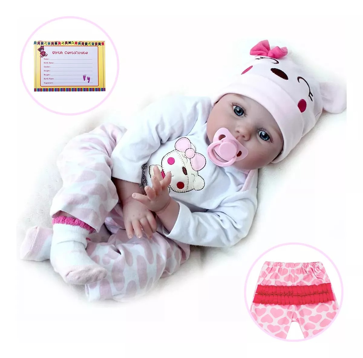 Muñeca Bebé Reborn De Silicona Y Algodón Niña 55cm Doll