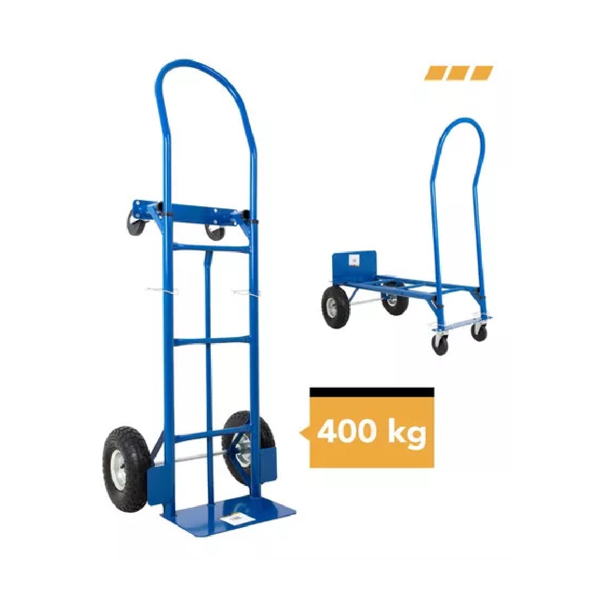 Diablito Carga Plataforma Rueda Neumatica 400kg Diablo Acero