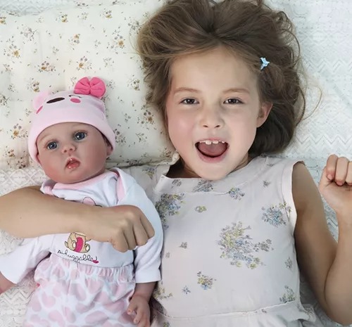 Muñeca Bebé Reborn De Silicona Y Algodón Niña 55cm Doll