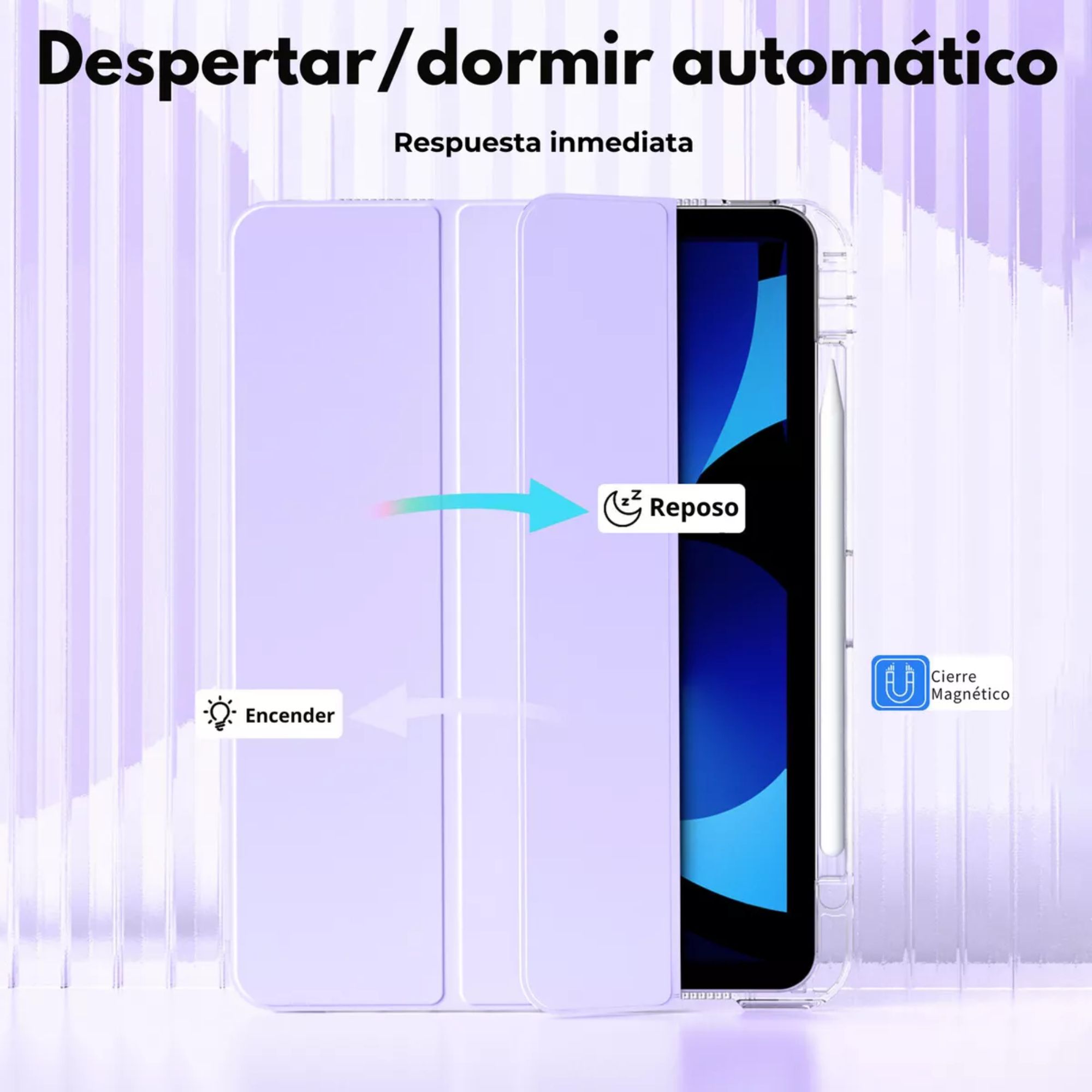 Funda Para iPad Air 4th 5th M2 11 2024 Smart Cover Soporte Color Lila