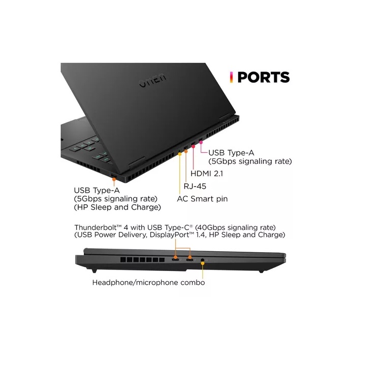 Laptop Gamer Hp Omen Modelo: 16 WF0083DX Pantalla 16.1" Fhd IPS 165 Hz, Procesador Intel Core i9-13900hx 16 Gb Ram 1 Tb Ssd Tarjeta Gráfica Rtx 4060 Windows 11 Home Color Negro