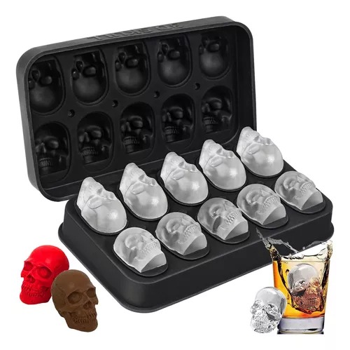 Molde De Hielo Calavera Craneo , Moldes Silicón Para Velas
