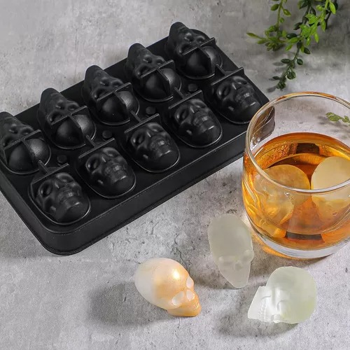 Molde De Hielo Calavera Craneo , Moldes Silicón Para Velas