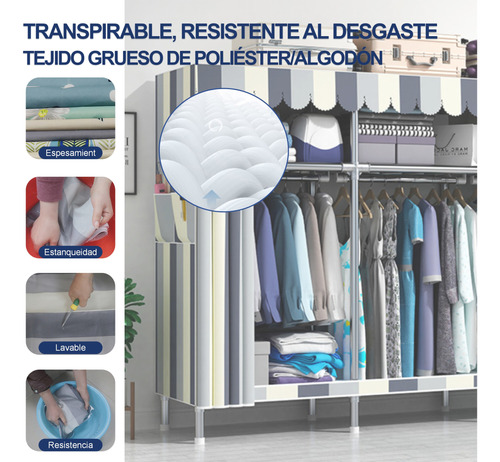 195cm Armario Armable Ropero Armable Reforzado Metal Closet