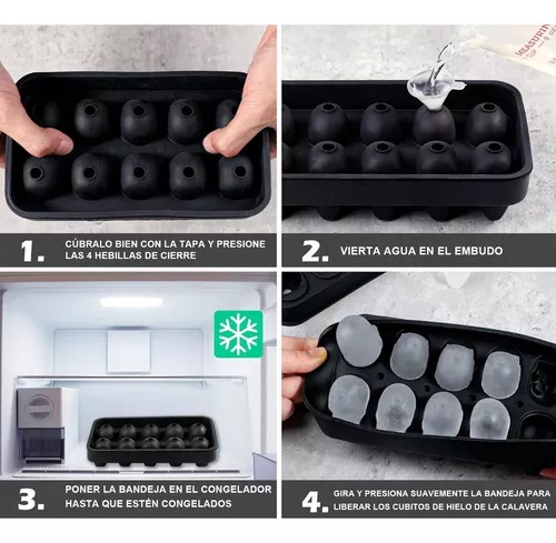 Molde De Hielo Calavera Craneo , Moldes Silicón Para Velas