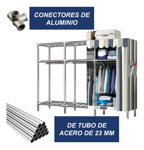 195cm Armario Armable Ropero Armable Reforzado Metal Closet