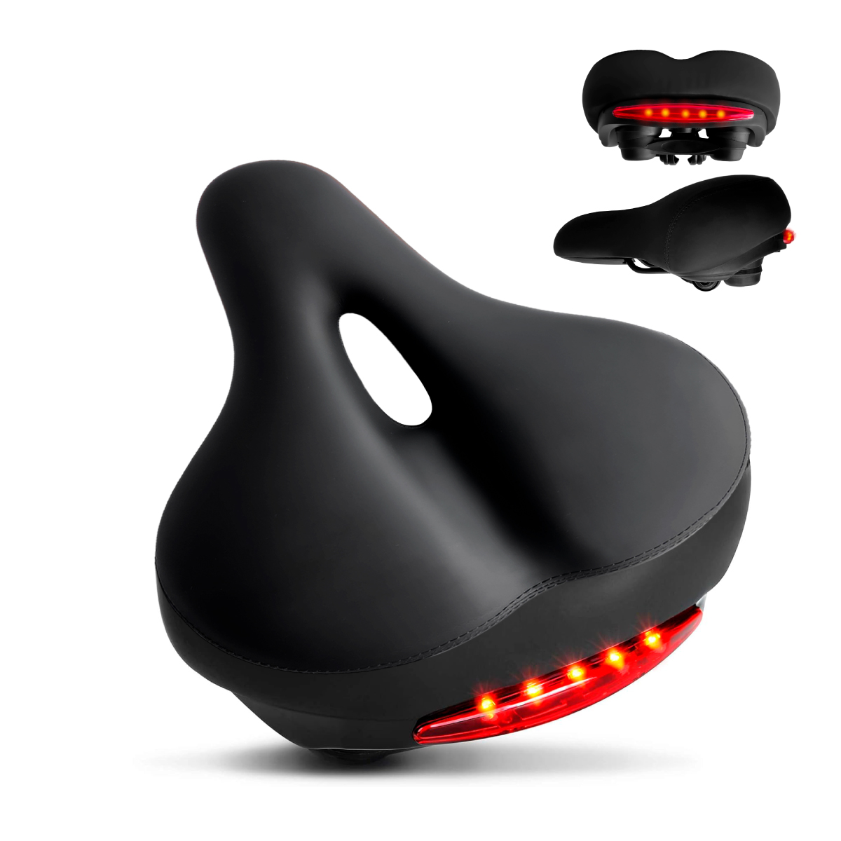 Sillin asiento Bici Luz Ergonomico Comfortable Impermeble 