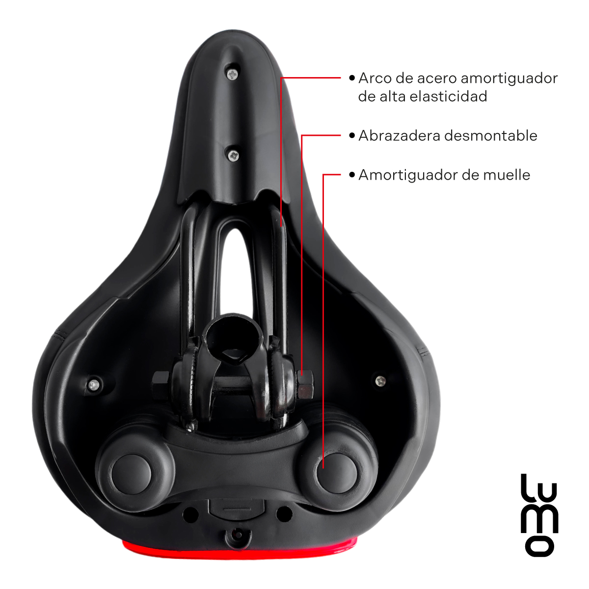 Sillin asiento Bici Luz Ergonomico Comfortable Impermeble 