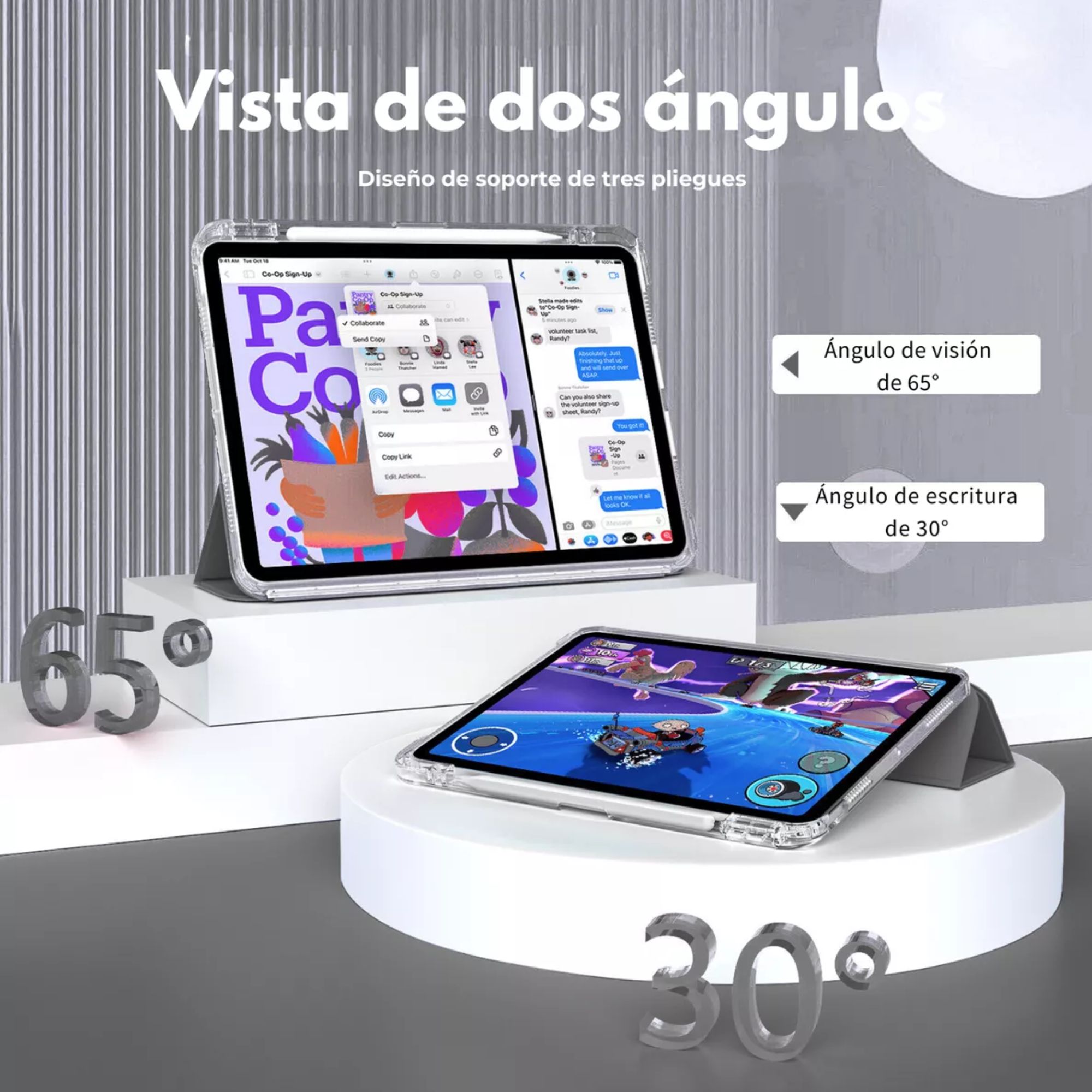 Funda Para iPad 10th 10.9 2022 Smart Cover Soporte Plegable Color Negro