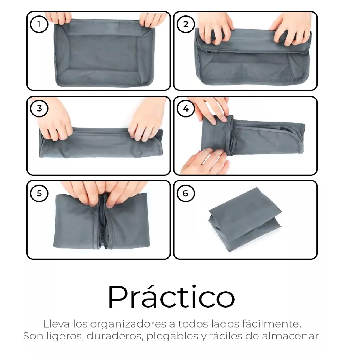 Organizadores De Maletas Para Viaje Impermeable Set 8 Piezas Color Gris