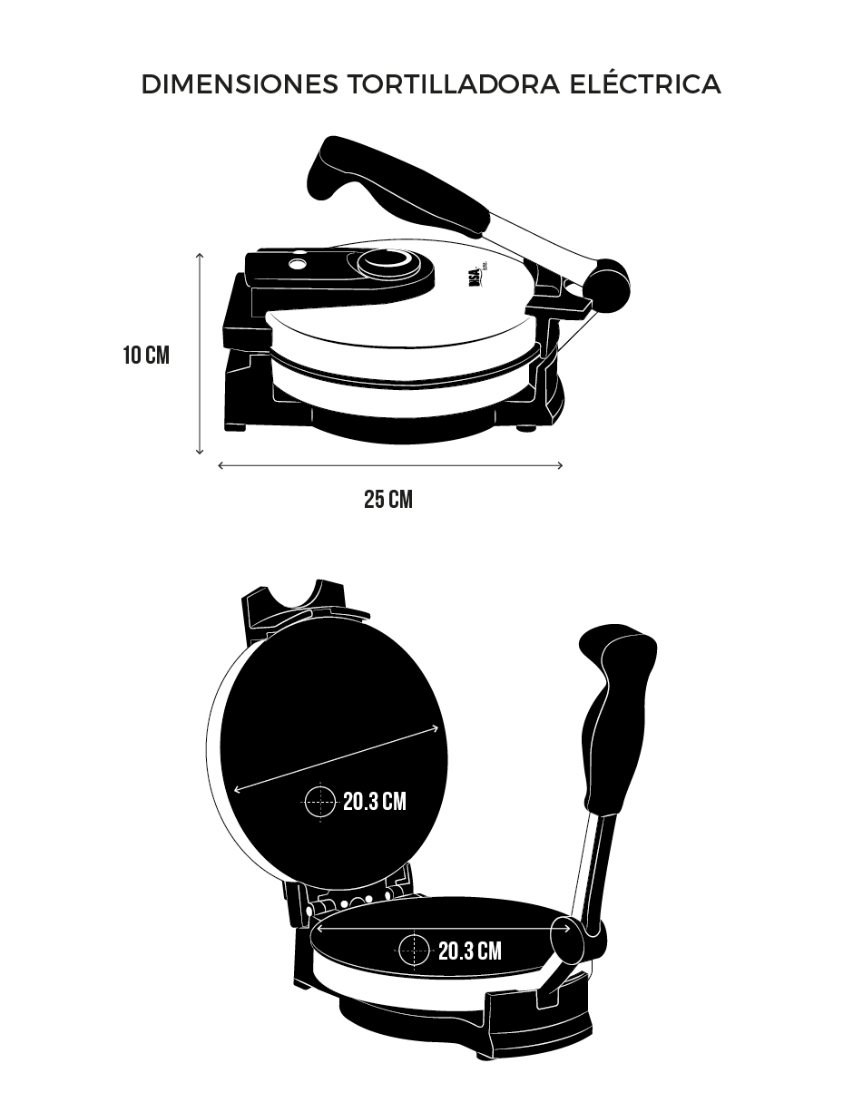 TORTILLADORA ELÉCTRICA DISA HOME MAQUINA PARA TORTILLAS HARINA/MAÍZ