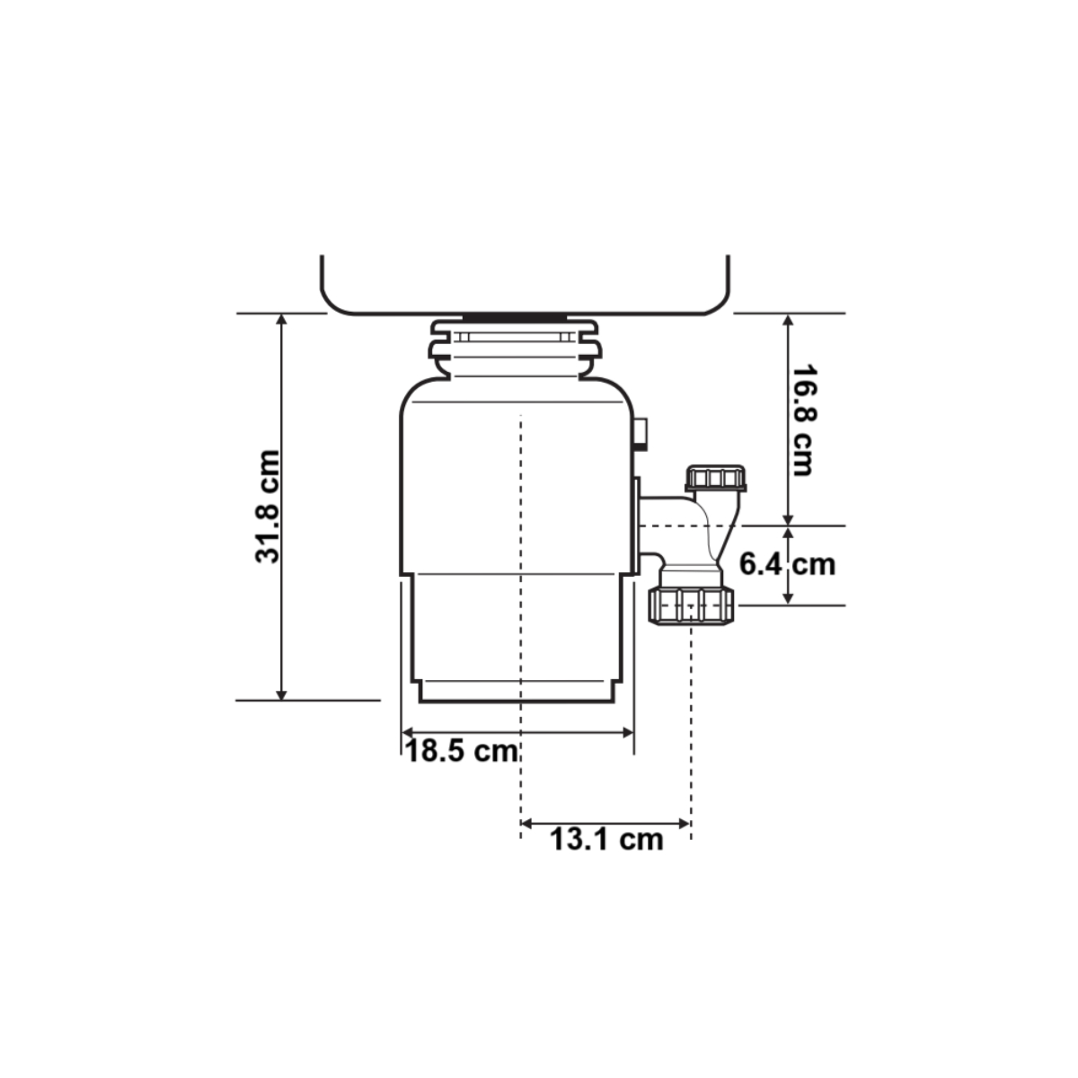 Triturador InSinkErator Modelo 66 de 31 cm de 0.65 Caballos de Fuerza