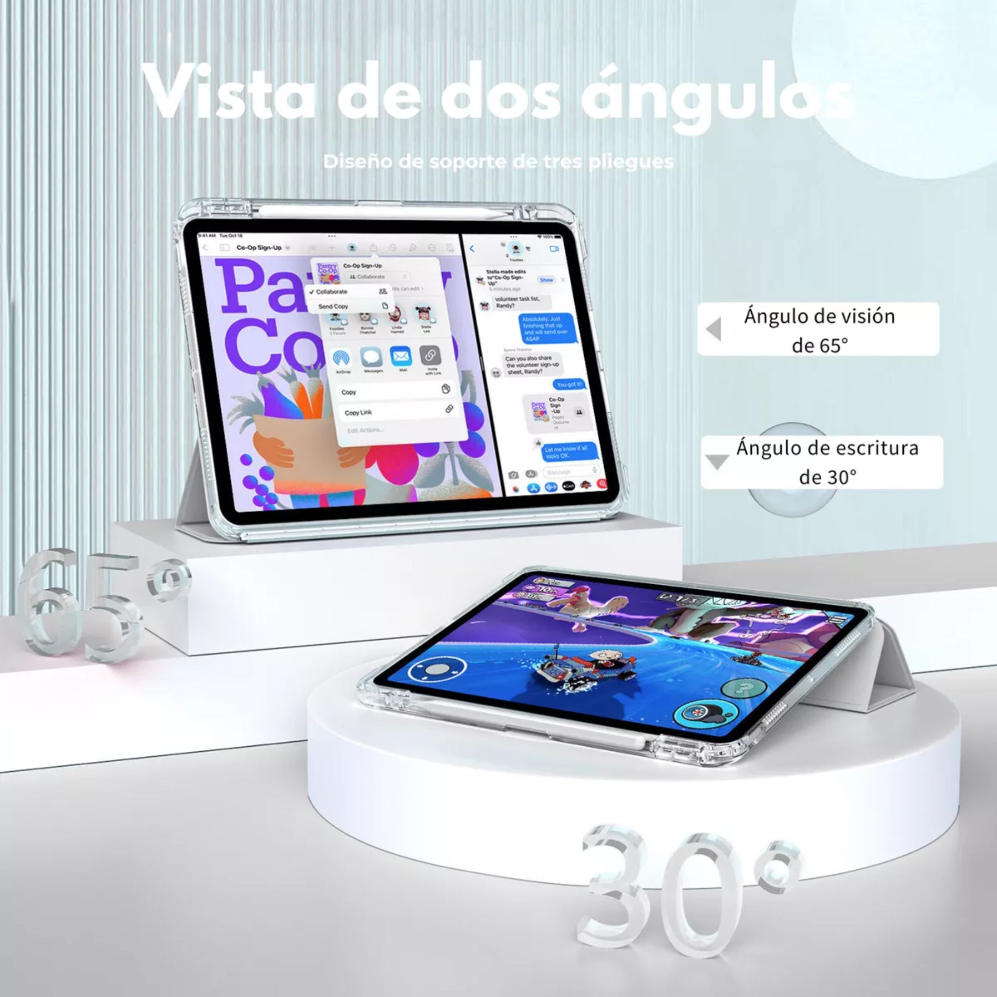 Funda Para iPad Mini 6 2021 8.3 Smart Cover Soporte Plegable Color Gris