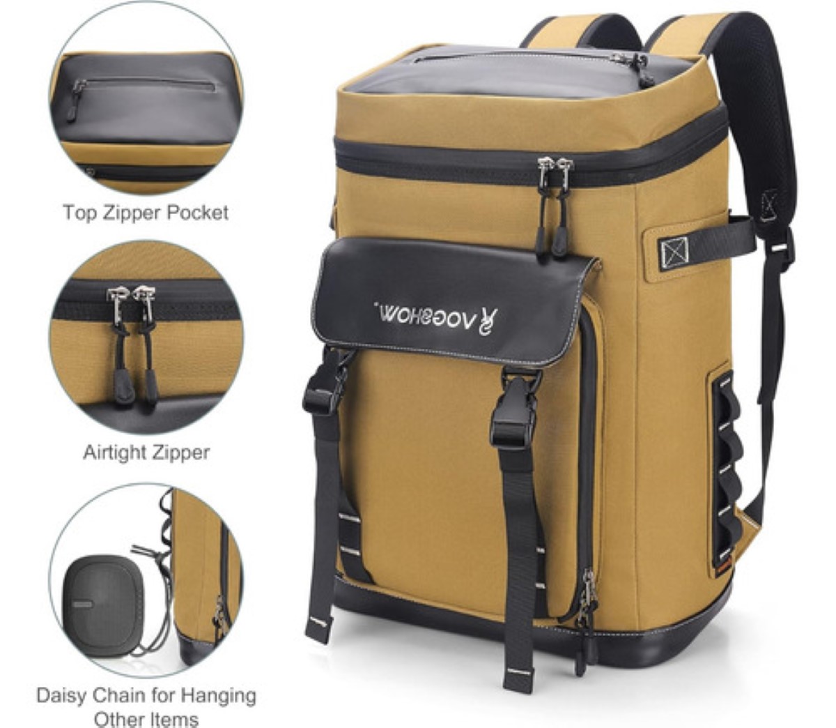Mochila Hielera Bolsa Termica Portátil Impermeable De 30l Caqui
