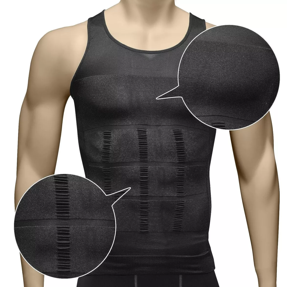 Kit 3pzs Playeras Faja Reductora Moldeadora Para Hombre Negro Talla M