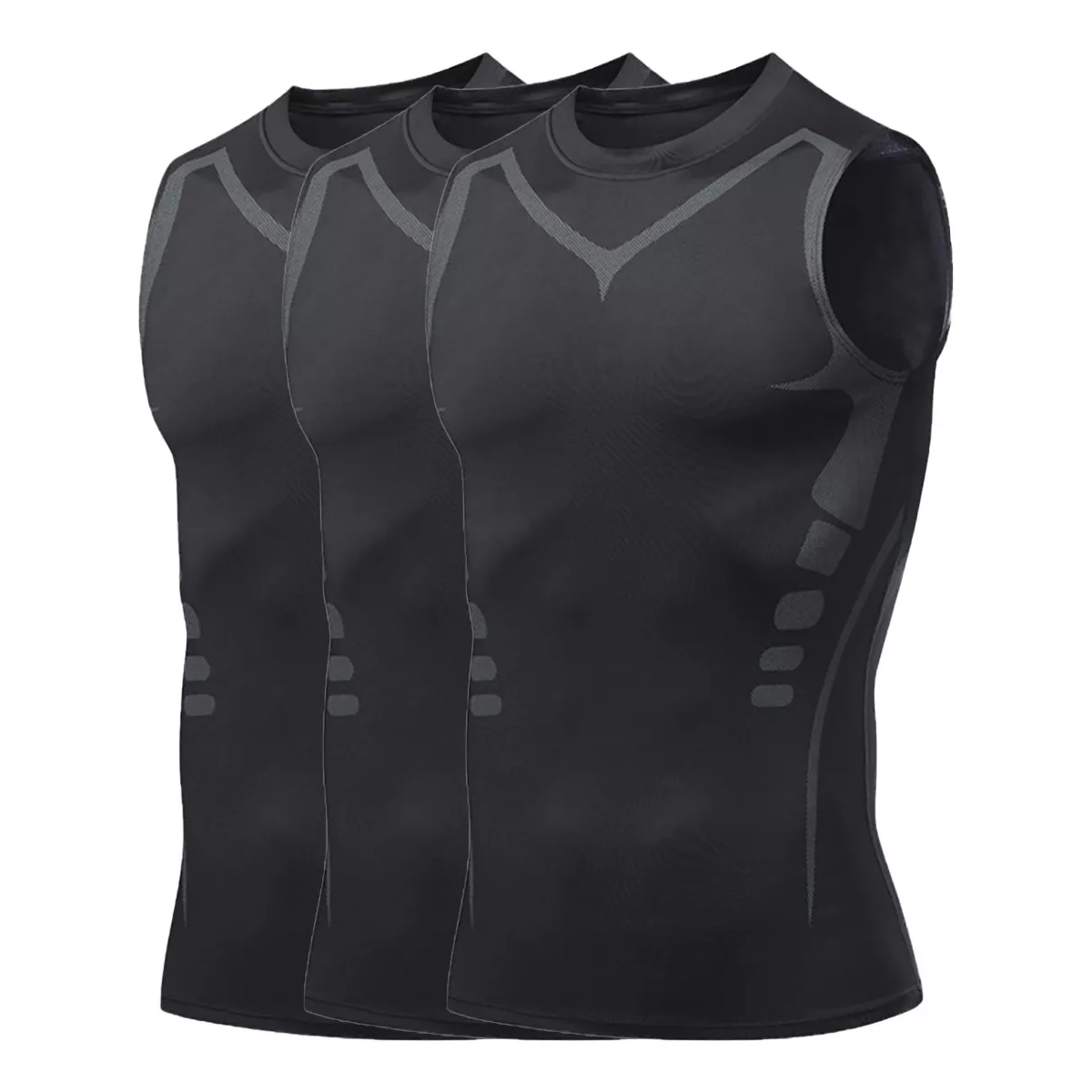 Playeras Chaleco Secado Rápido Para Deporte De Hombre 3pcs Talla M Negro