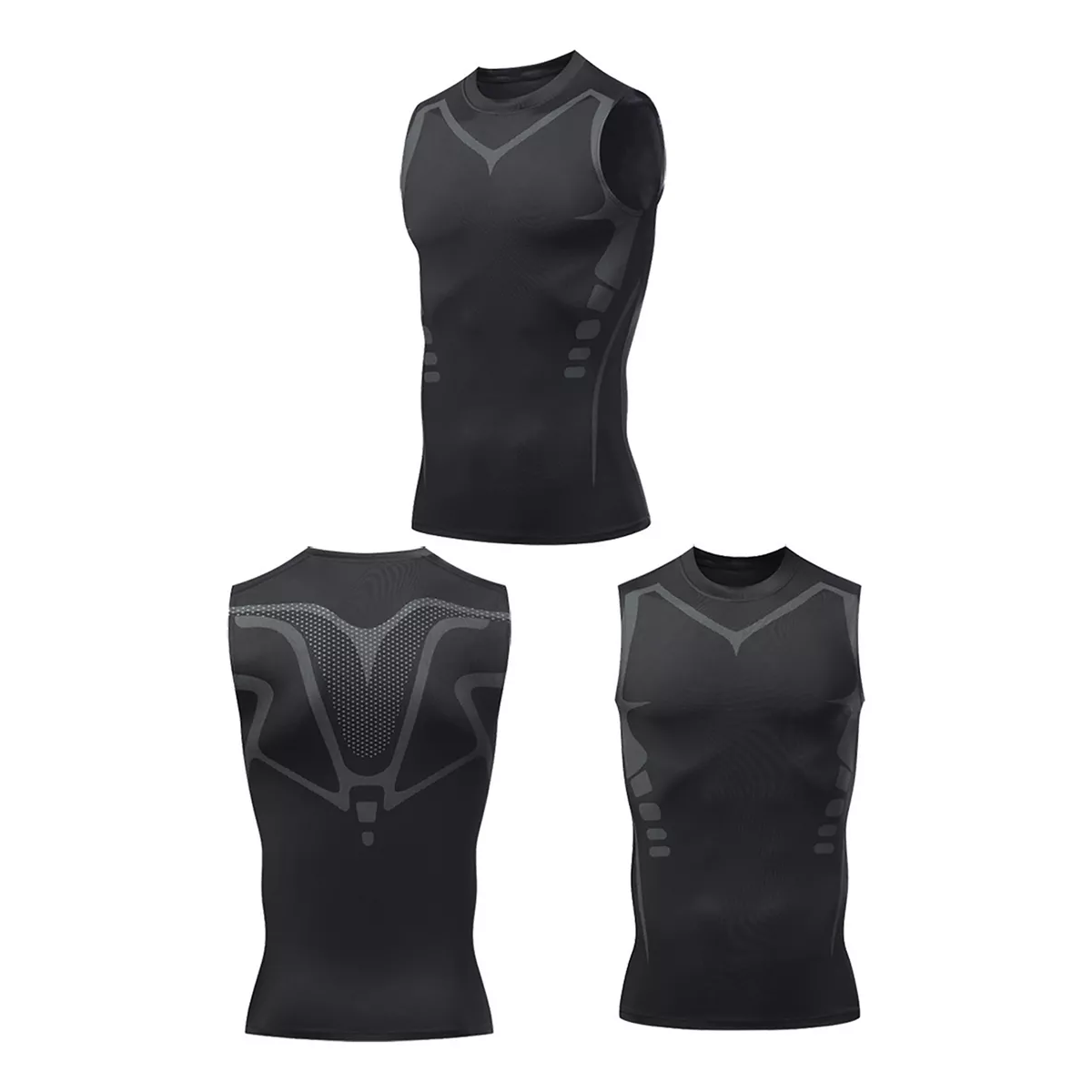 Playeras Chaleco Secado Rápido Para Deporte De Hombre 3pcs Talla M Negro