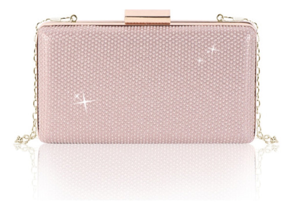 Bolso De Mano Brillantes De Dama Para Cóctel, Fiesta, Boda Oro/Rosa