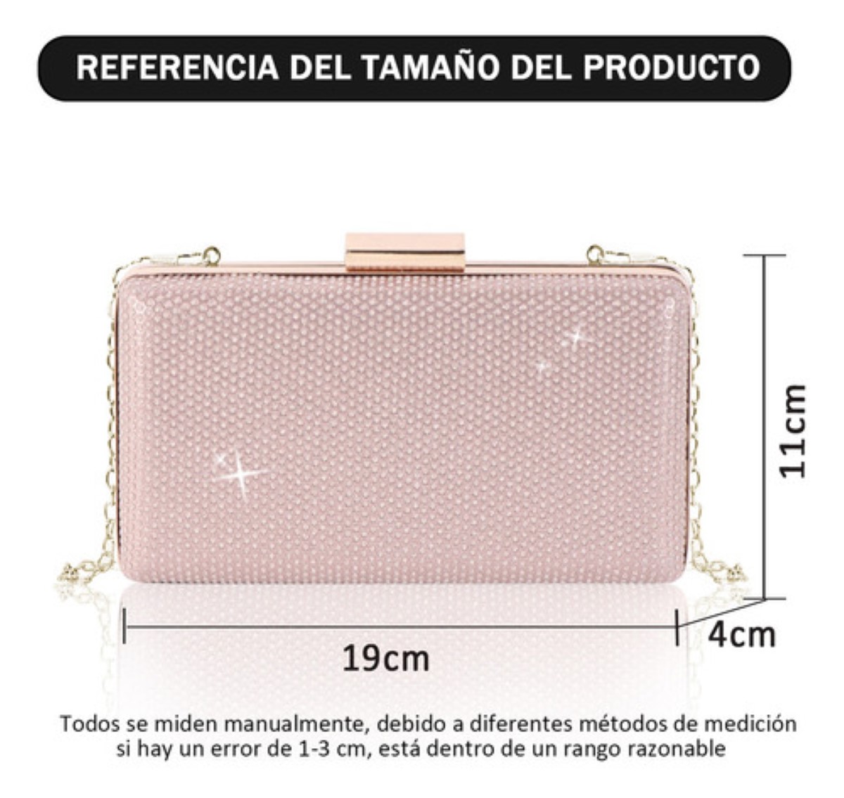 Bolso De Mano Brillantes De Dama Para Cóctel, Fiesta, Boda Oro/Rosa