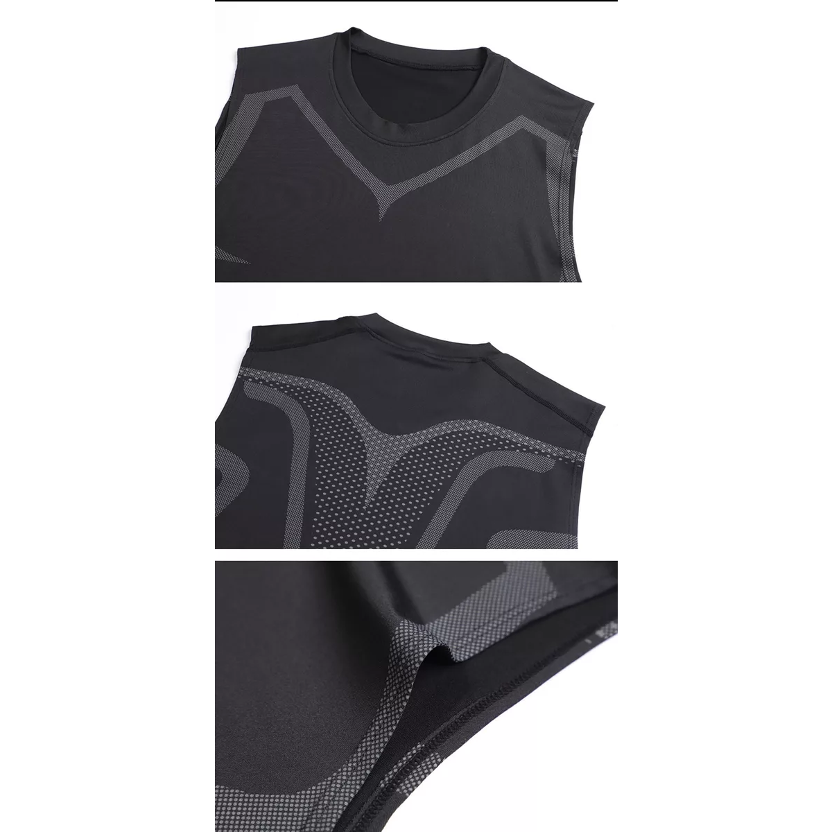 Playeras Chaleco Secado Rápido Para Deporte De Hombre 3pcs Talla M Negro