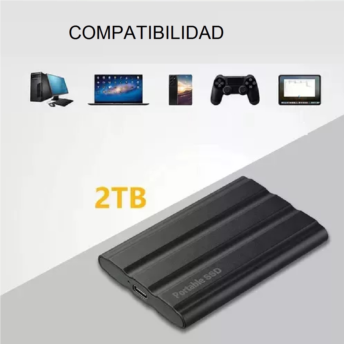 Disco Duro Ssd 2tb 2000gb Sólido Mini Portátil Externo