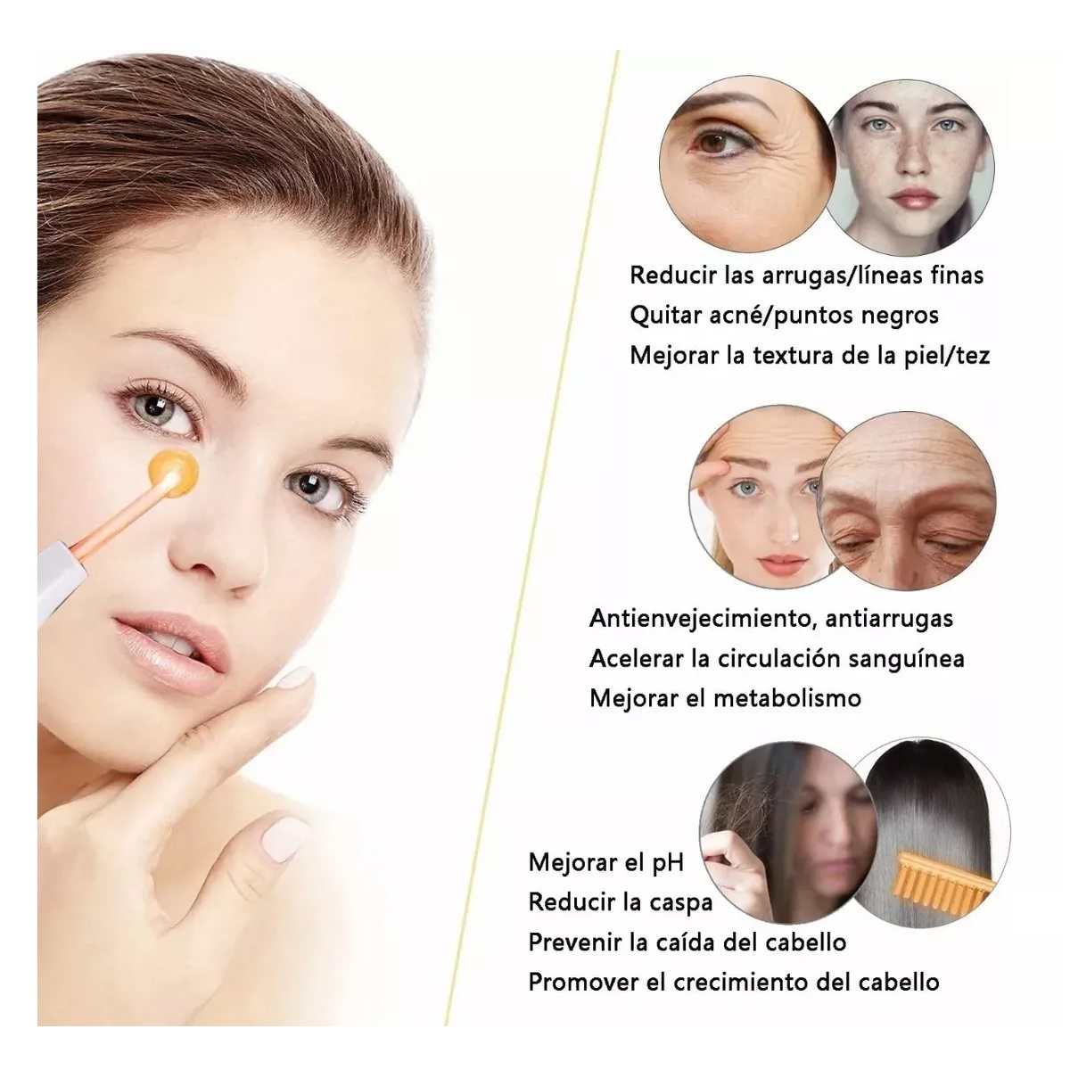 Kit Terapia Piel Alta Frecuencia Facial Blanco