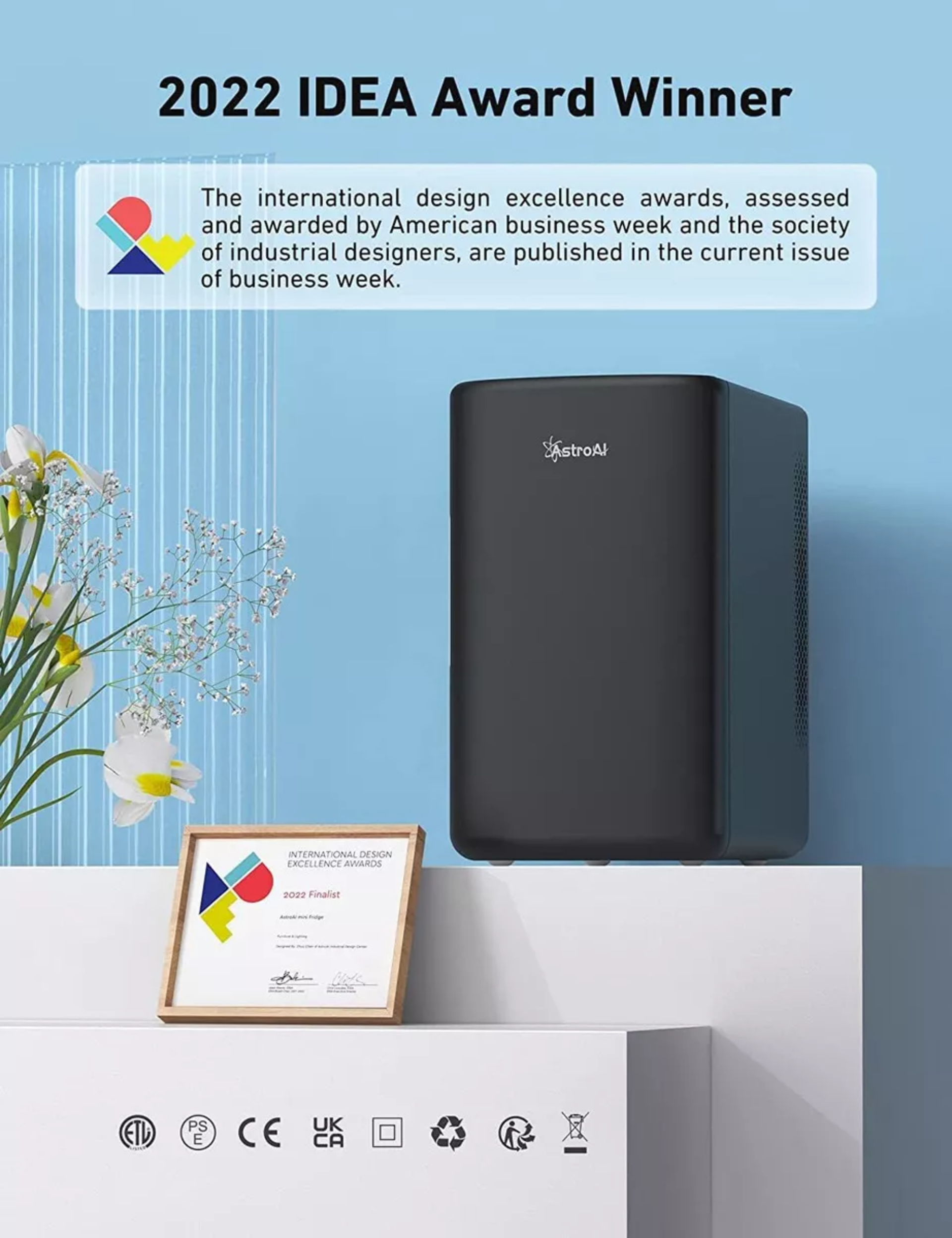 Minirefrigerador Astroai 2.0 De 6 Litros Para Maquillaje Y C