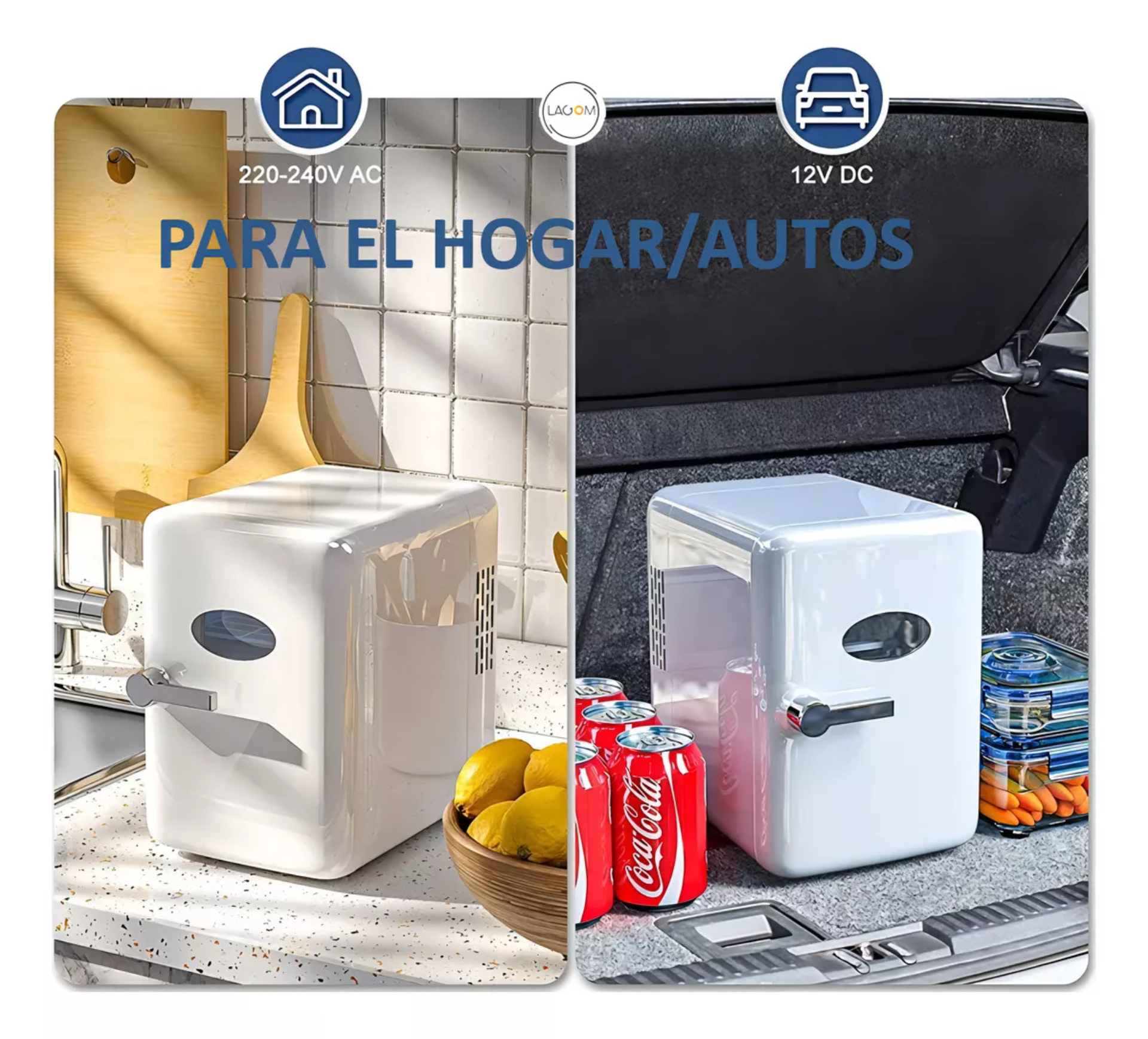  Frigobar Mini Refrigerador Blanco  4l 42w Lagom Pa5-4l Con Estante compartimento Hogar vehículo 5c Enfriamiento 60c Calentamiento Almacena Crema Serum Loción Mascarilla Leche Materna Insulina Cerveza