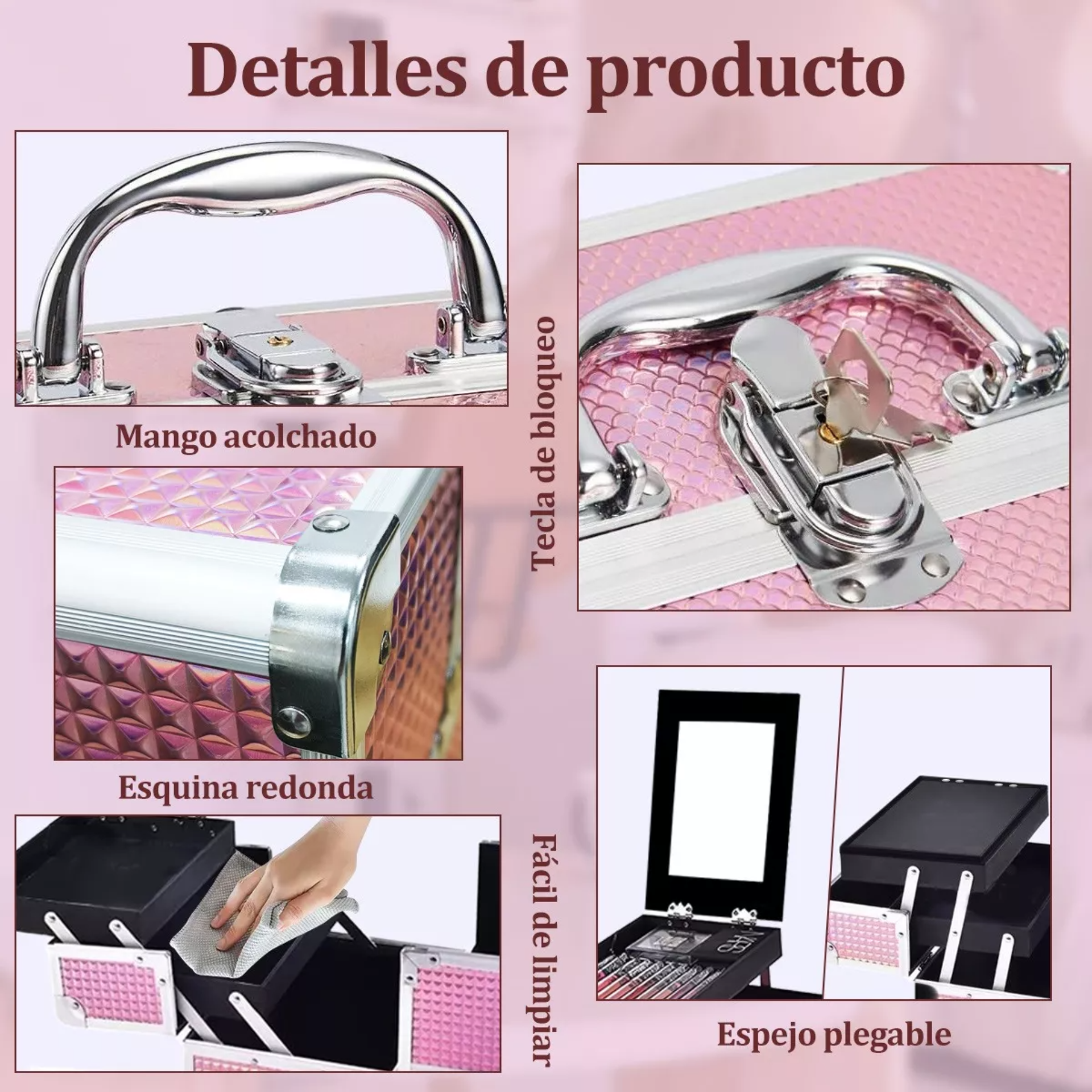 Neceser Maletín Reforzado Cosmetiquera Profesional Portátil