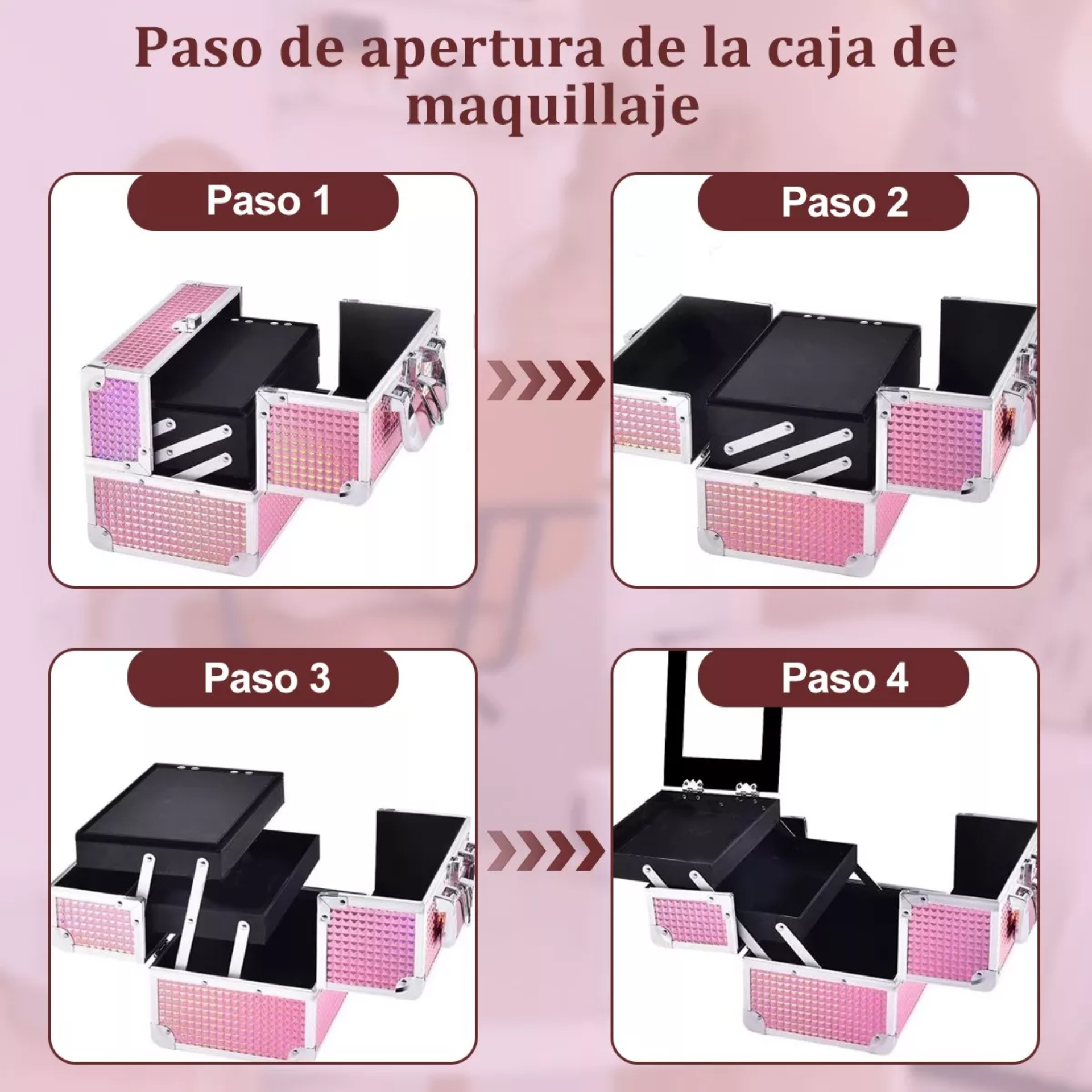 Neceser Maletín Reforzado Cosmetiquera Profesional Portátil