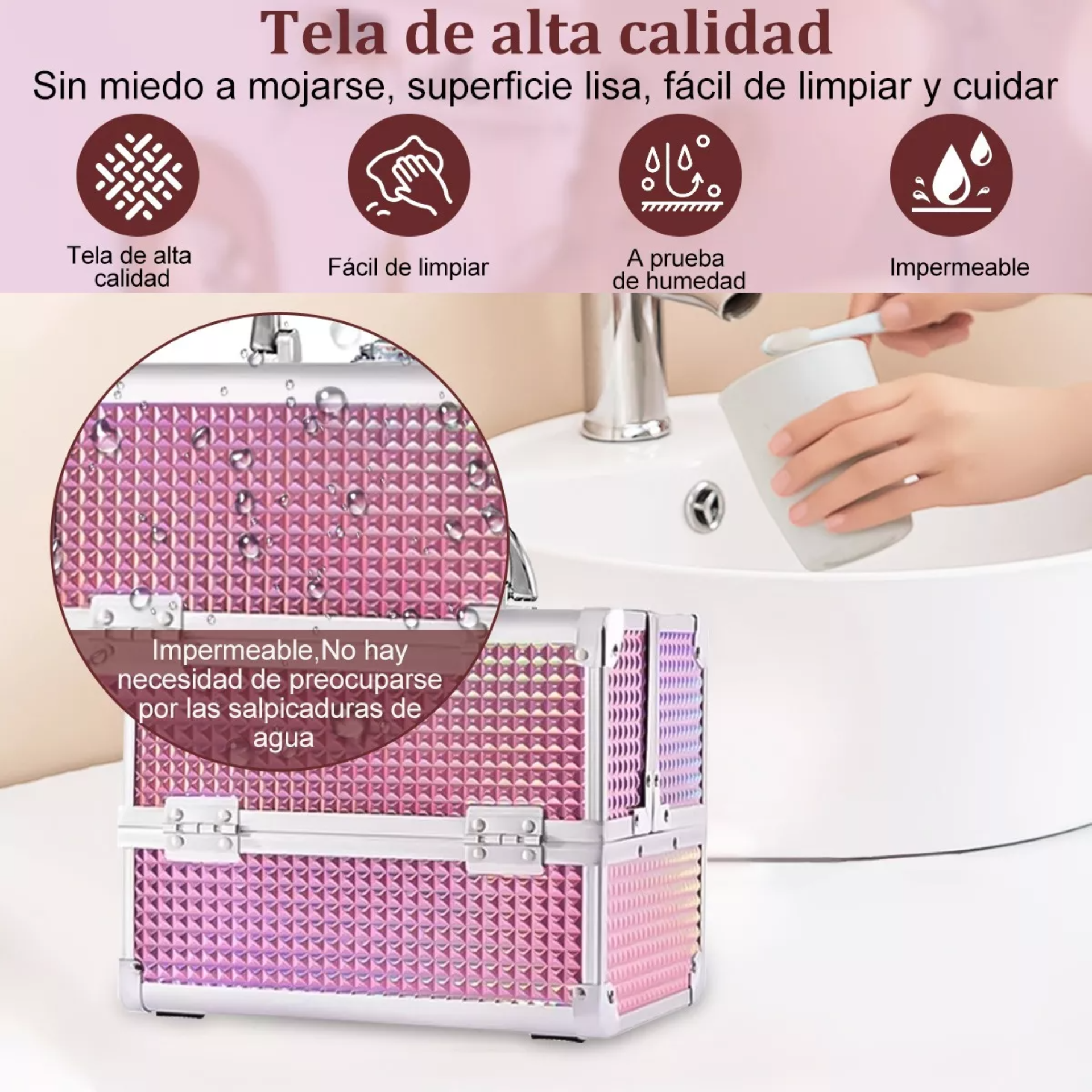 Neceser Maletín Reforzado Cosmetiquera Profesional Portátil