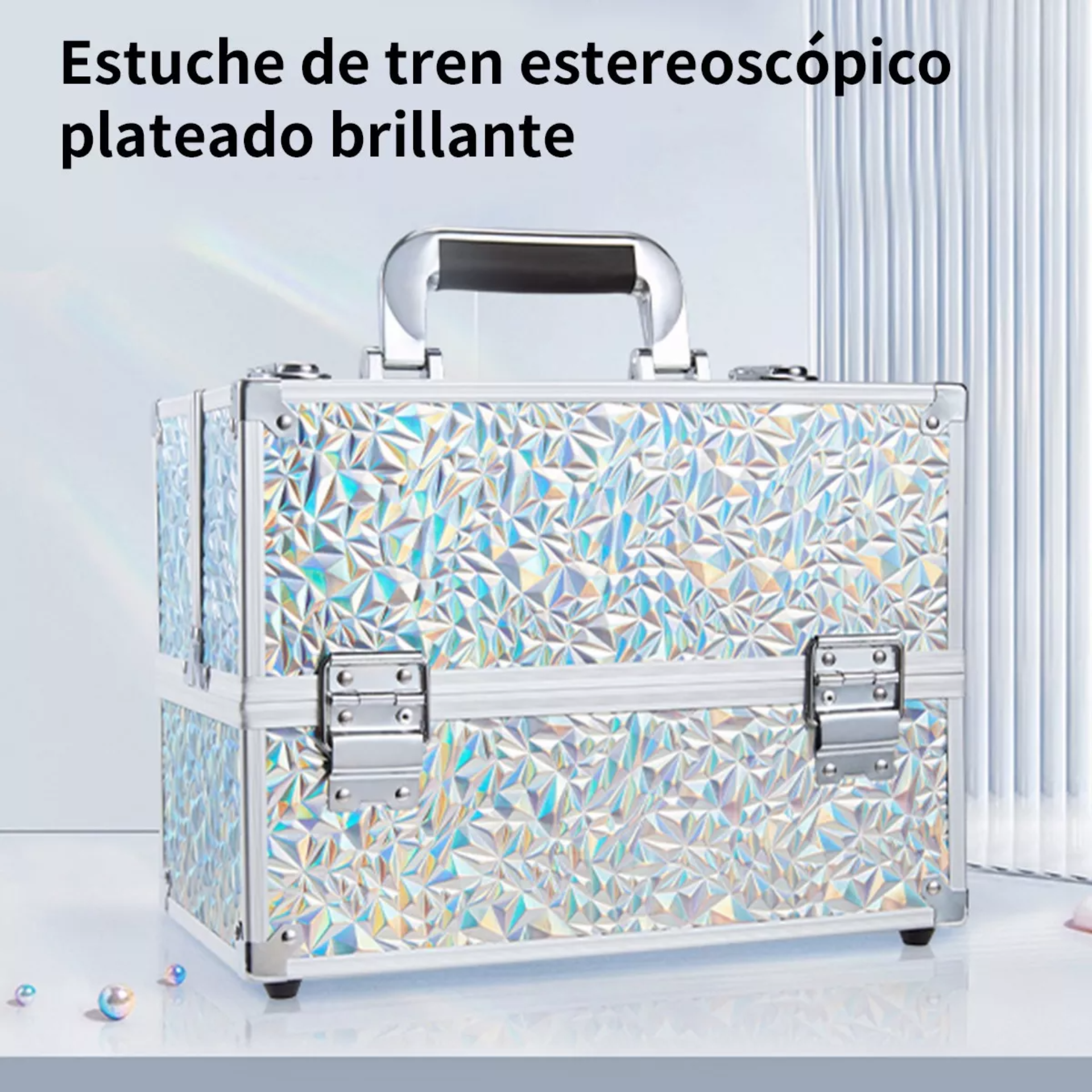 Neceser Maletín Cosmetiquera Profesional Aluminio Portátil