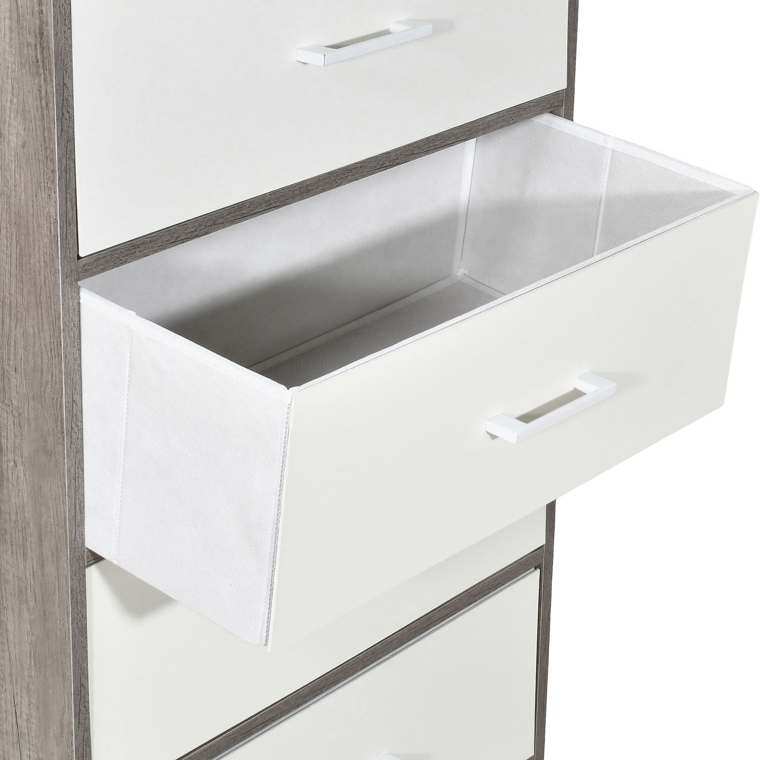 Mueble Comoda Cajonera 4 Cajones Tela Estructura Acero Mdf