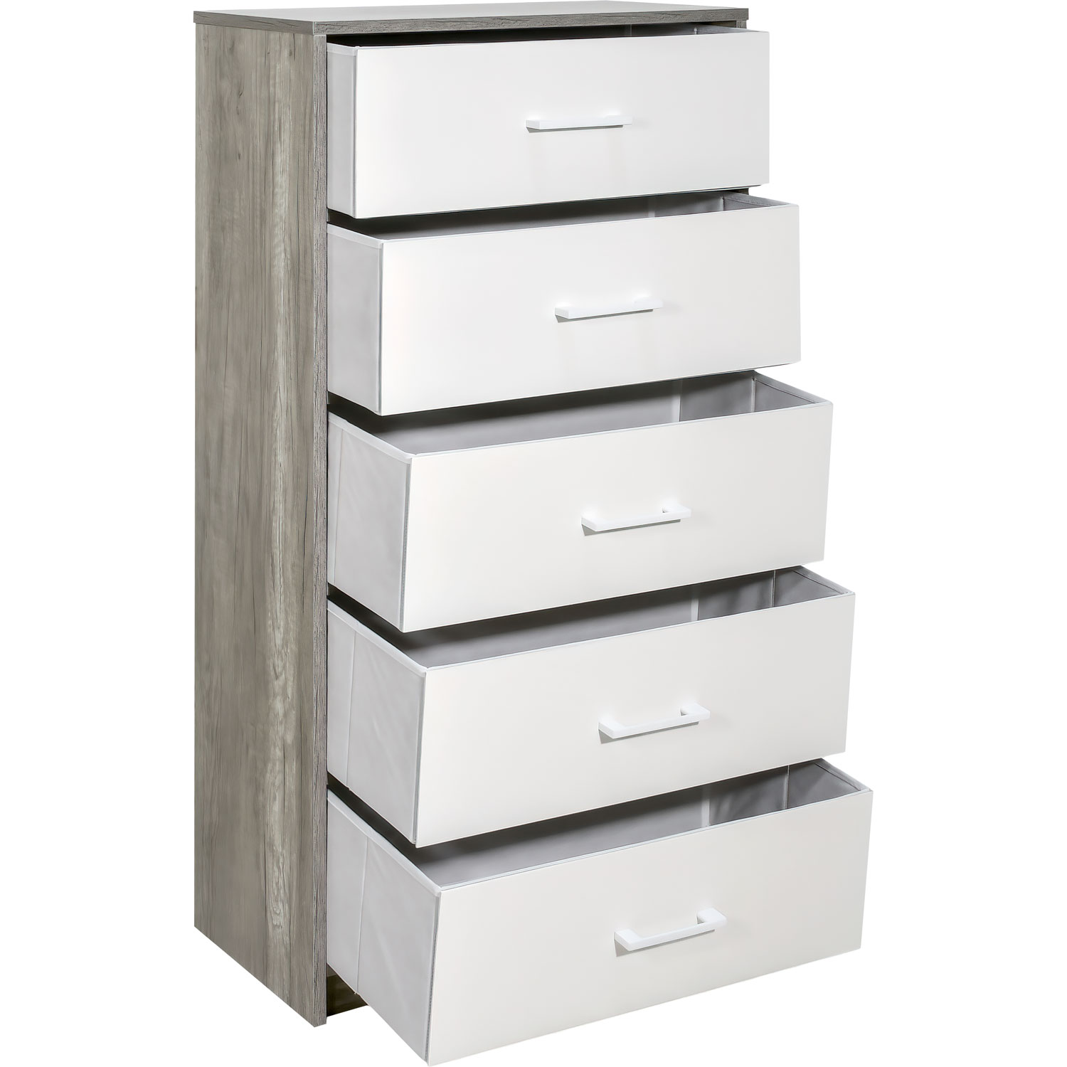 Mueble Comoda Cajonera 5 Cajones Tela Estructura Acero Mdf