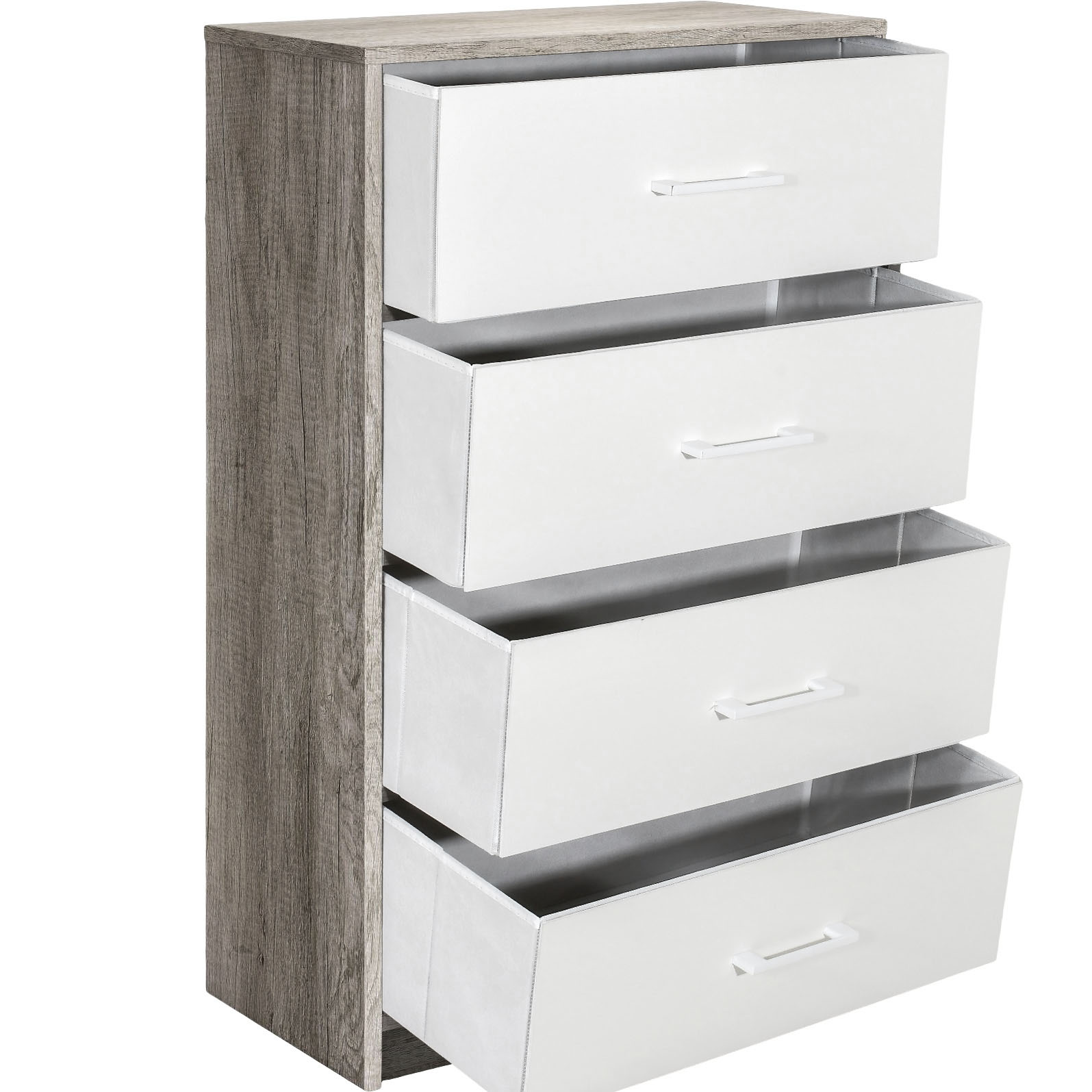 Mueble Comoda Cajonera 4 Cajones Tela Estructura Acero Mdf