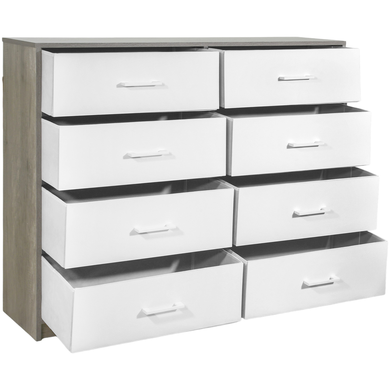Mueble Comoda Cajonera 8 Cajones Tela Estructura Acero Mdf